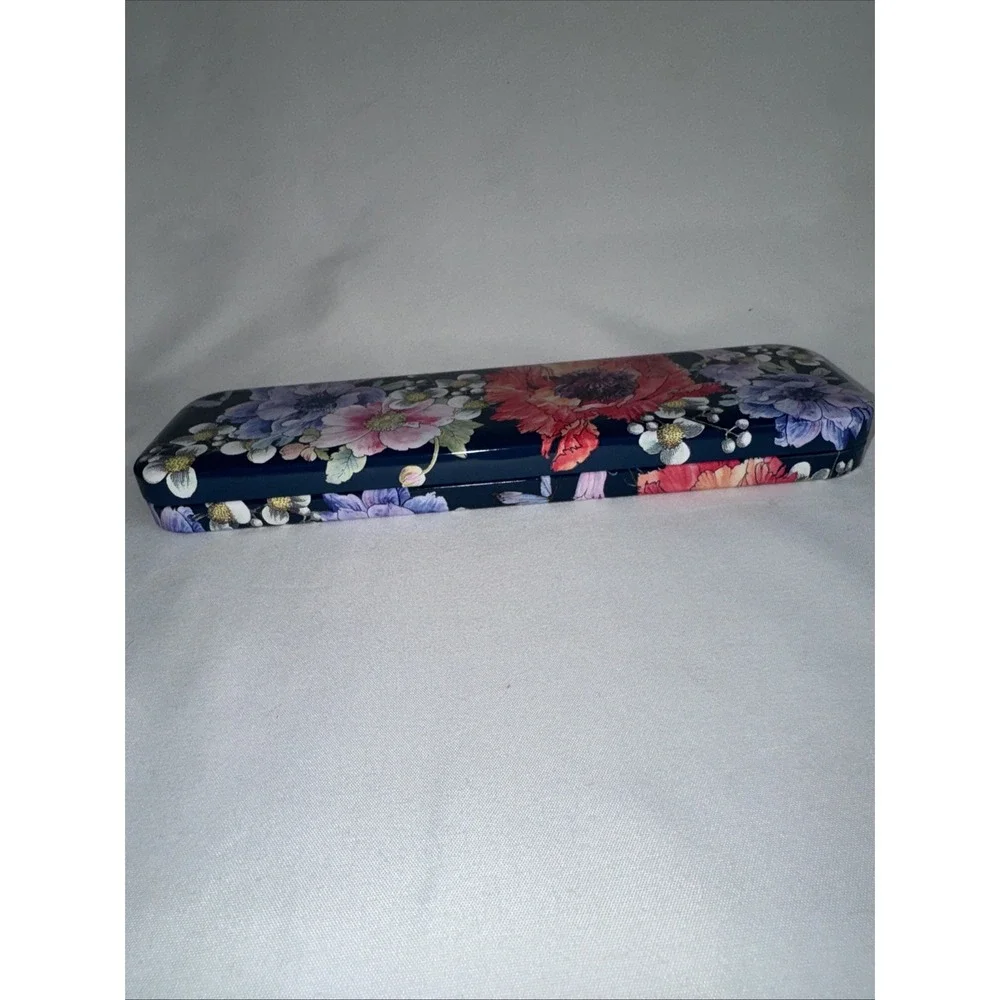 Brighton Empty Collectible Floral Tin Storage For Watches Necklace Pens/Pencils